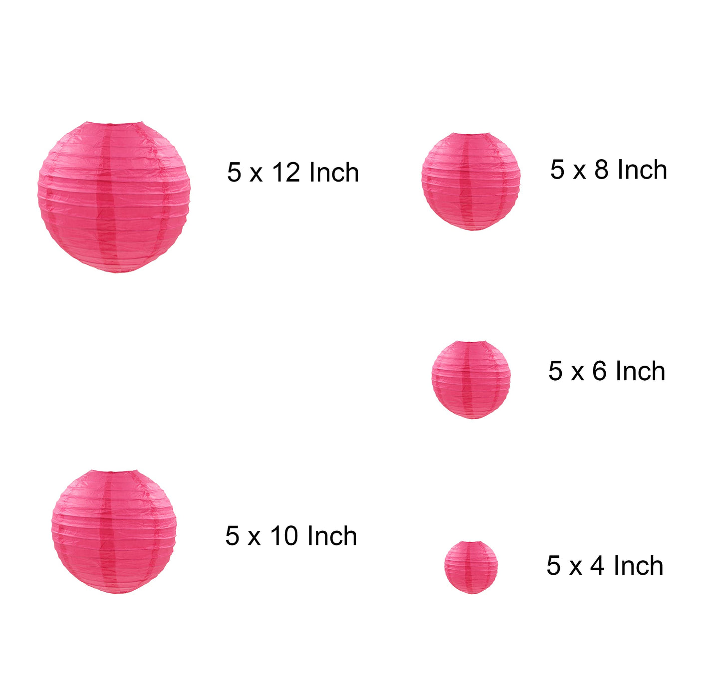 25 Pack Paper Lanterns, Sizes of 4", 6", 8", 10", 12", Hanging Lanterns Decorations Ball Lanterns for Home Decoration, Birthday Party and Wedding Decorations (Rose Red)