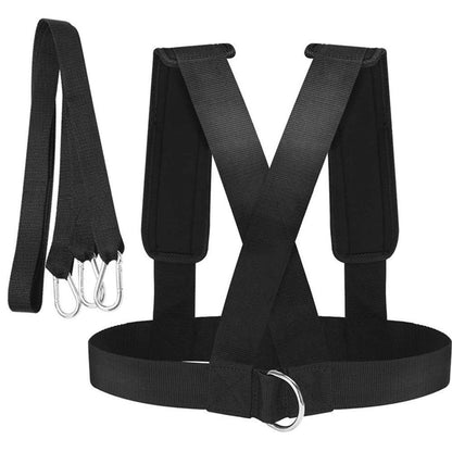 Weight Bearing Shoulder Strap, Resistance Bands Fitness Elastic Loop | Adjustable Padded Harness for Sled Tire Pulling, Resistance Training Workout
