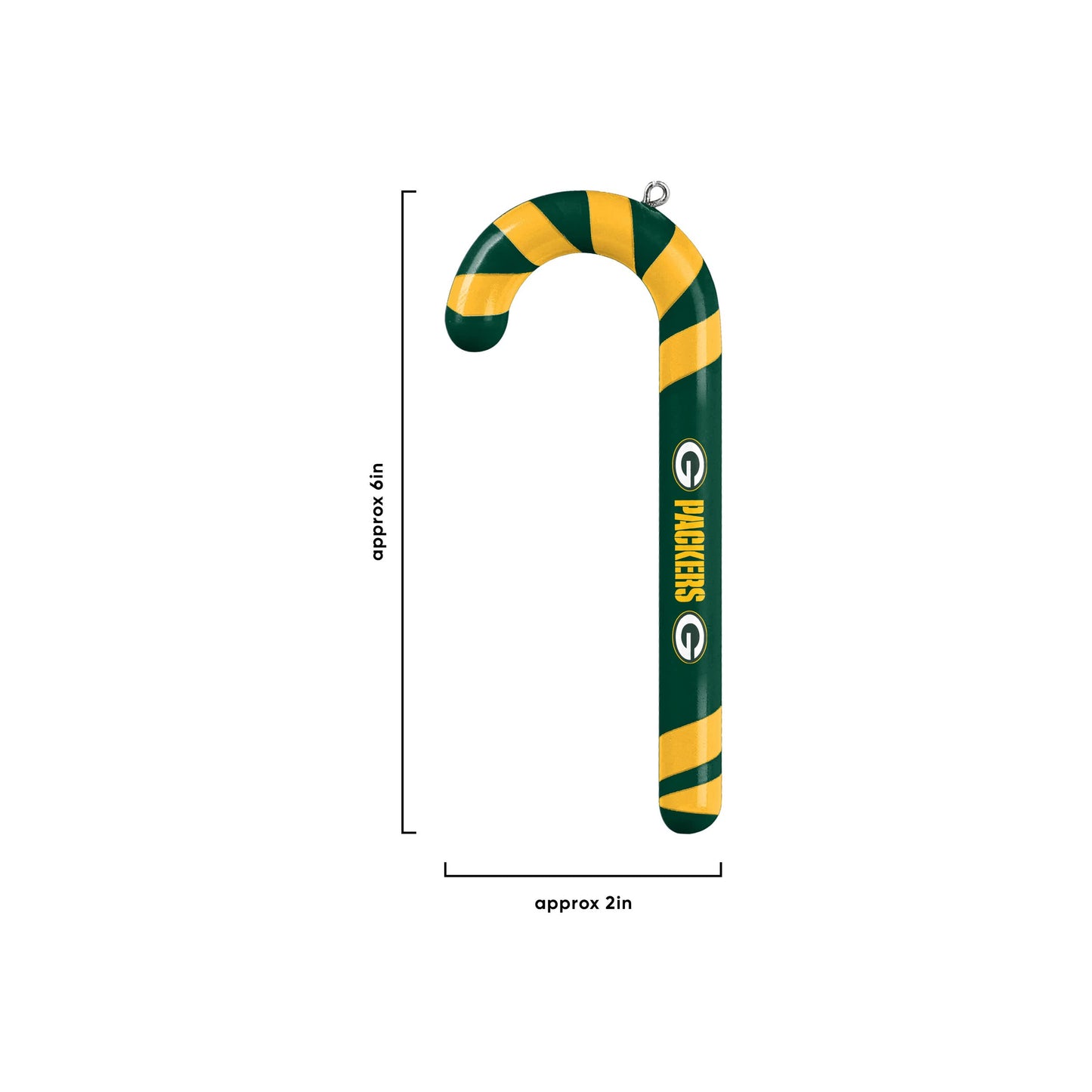 FOCO Green Bay Packers NFL 12 Pack Candy Cane Ornament Set