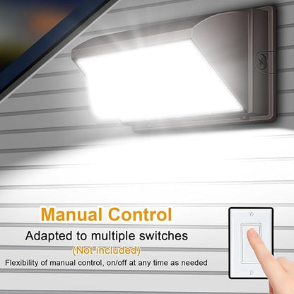 LED Wall Pack Light 18000LM Dusk to Dawn LED Outdoor Flood Security Lights 120W 5000K 100V-277V Commercial and Industrial Building Wall Mount Exterior Lighting for Yard Barn Garage