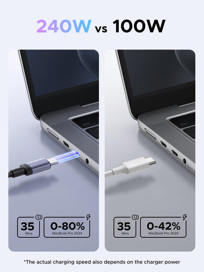 UGREEN 2-Pack 240W USB C to USB C Cable, Fast Charging USB C Cable for iPhone 17 Pro Max/16/14, Galaxy S25/S25/S24, Pixel 9/8/7, MacBook Pro/Air, ThinkBook, Dell XPS, iPad Pro/Air, Steam Deck, 10FT