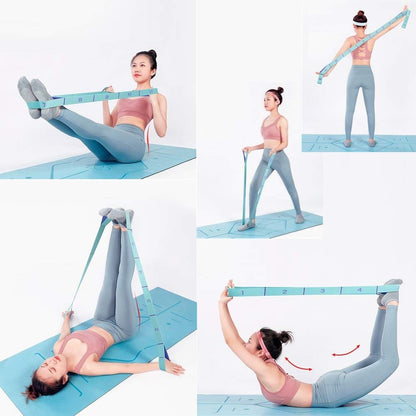 Meishen Nitpicker Stretching Straps Hamstring Stretcher Device Elastic Exercise Band Yoga mat Carrying Straps Leg Exercise Equipment Stretching Strap with Loops for Flexibility Stretch Strap 11 Loops