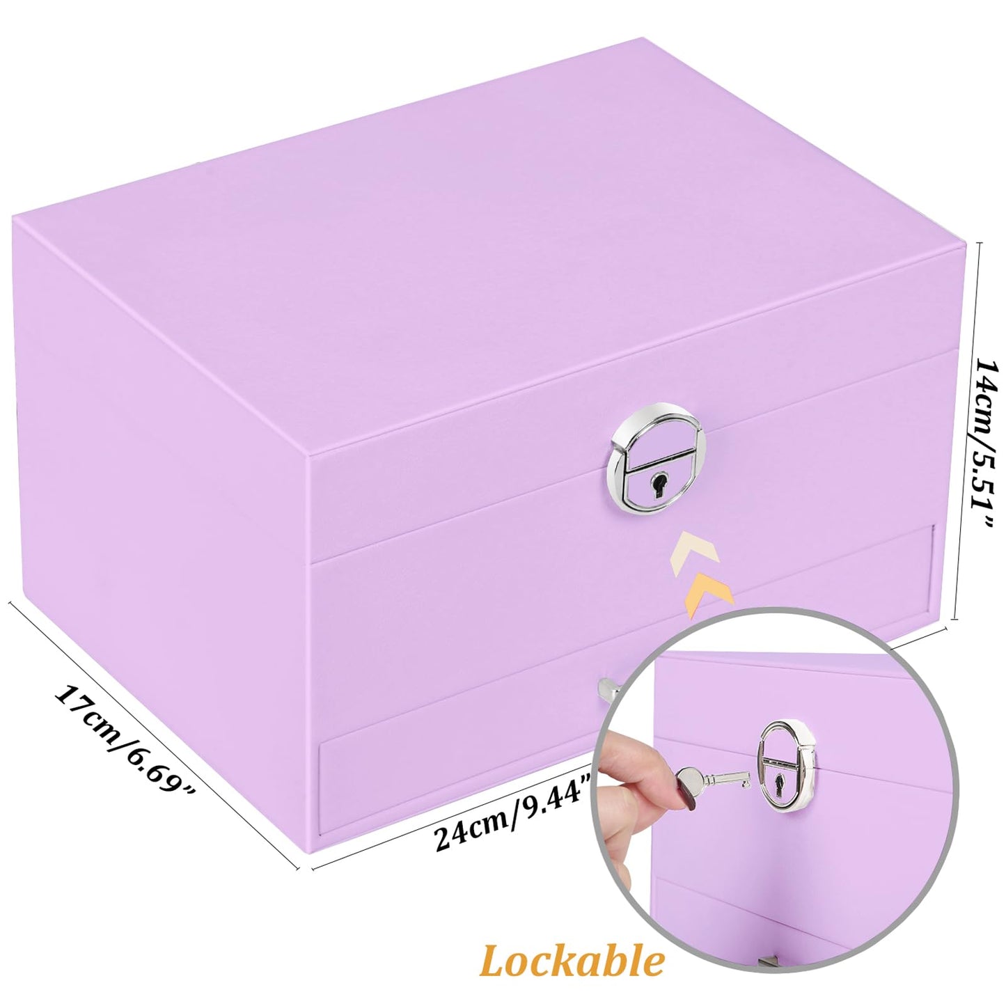 QBestry Earrings Jewelry Box for Girls, 5 Layers Jewelry Organizer with Earring Holder Organizer for Girls Earring Organizer Jewelry Boxes for Women Earrings and Necklaces Jewelry Box Organizer Violet