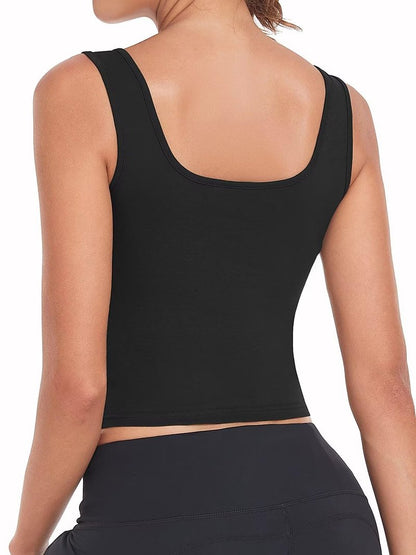 Porvike Sports Crop Tank Tops for Women Cropped Workout Tops Racerback Running Yoga Tanks Cotton Sleeveless Gym Shirts 3 Pack