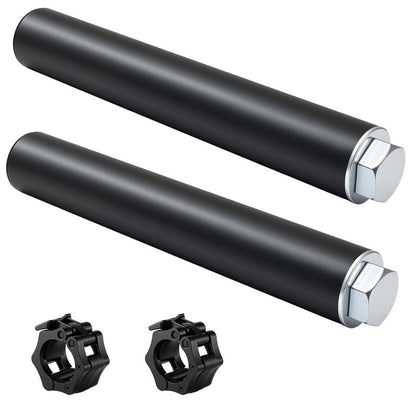 CAELUM Weight Plate Holder Power Rack Attachment, 2 Inch Olympic Plate Storage Pegs for Squat Rack, 11.8" Steel Weight Plate Storage Pins with Bar Collars, Fits 2"x2", 2"x3", 3"x3" Power Cages with 1" Holes, for Home Gym, Garage Gym, Strength Training