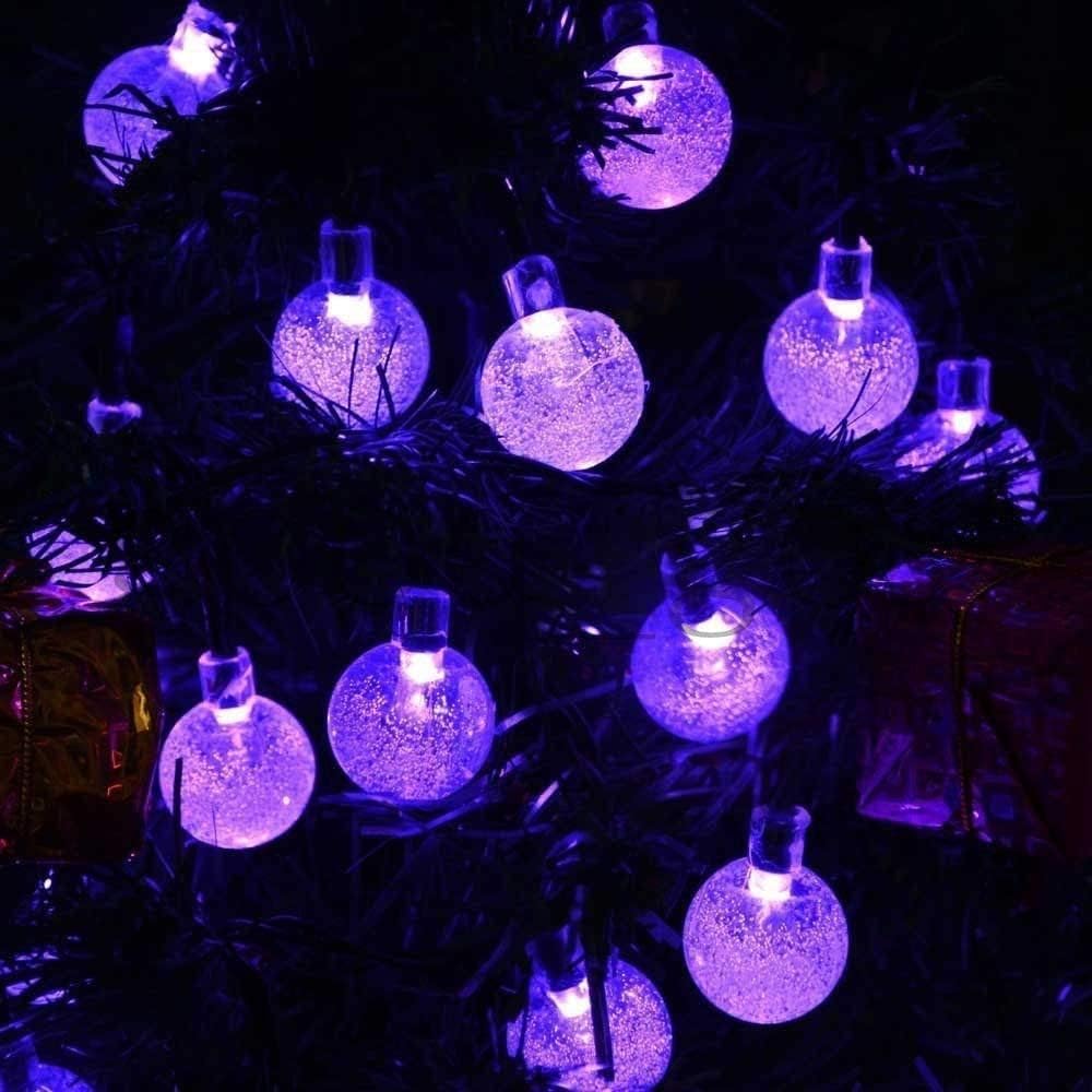 Toodour Solar String Lights Outdoor, 56ft 100 LED Globe String Light with 8 Mode, Waterproof Crystall Ball Lights Solar Patio Lights for Garden, Lawn, Patio, Gazebo, Yard, Outdoor Decor - Purple