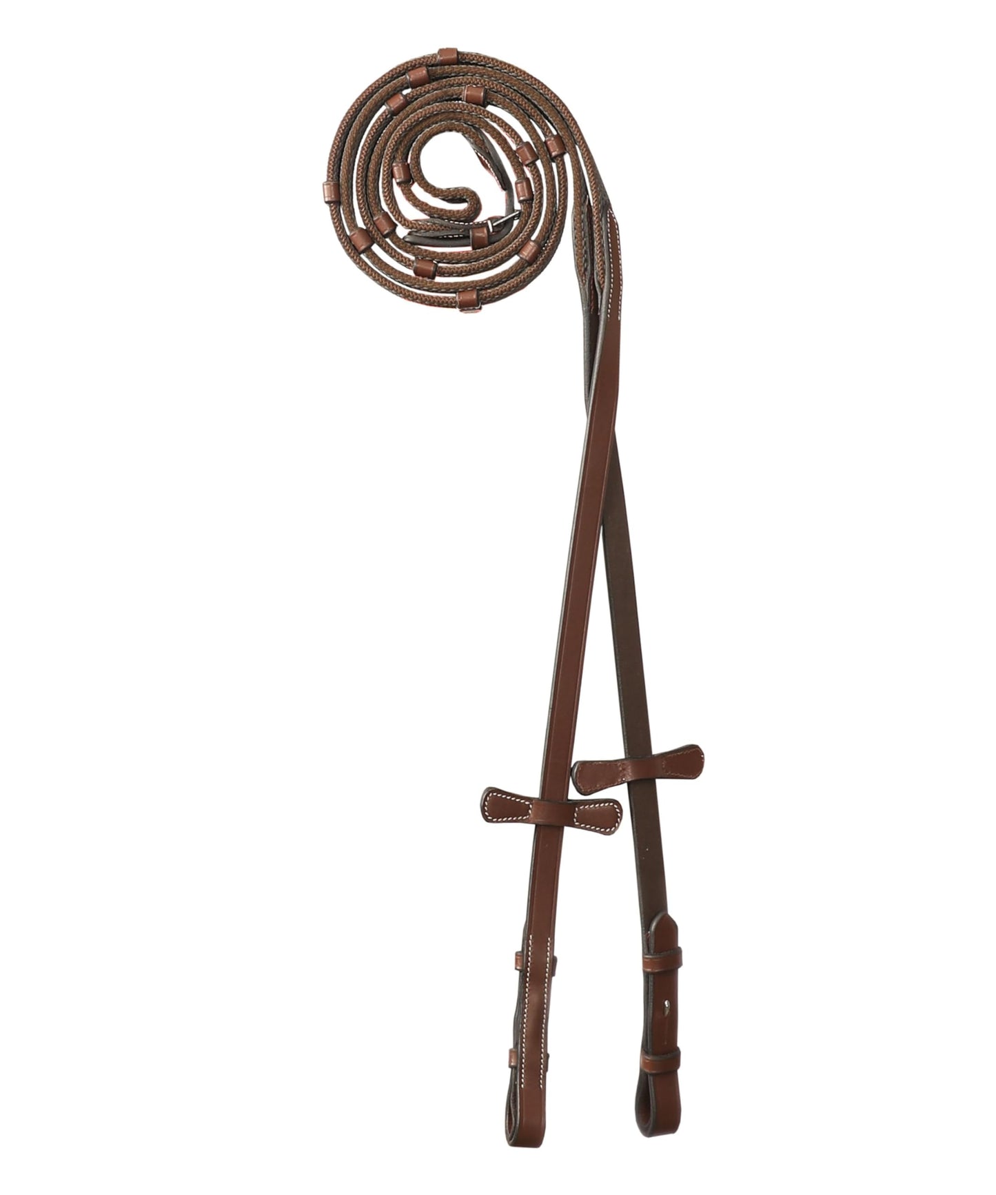 Exion Non Slip Rubber Web Reins for Horse Bridle - 5/8" Premium Leather English Reins with 7 Safety Hand Stops & Stainless Steel Buckles - Grippy Training & Jumping Reins for Full Cob Sizes