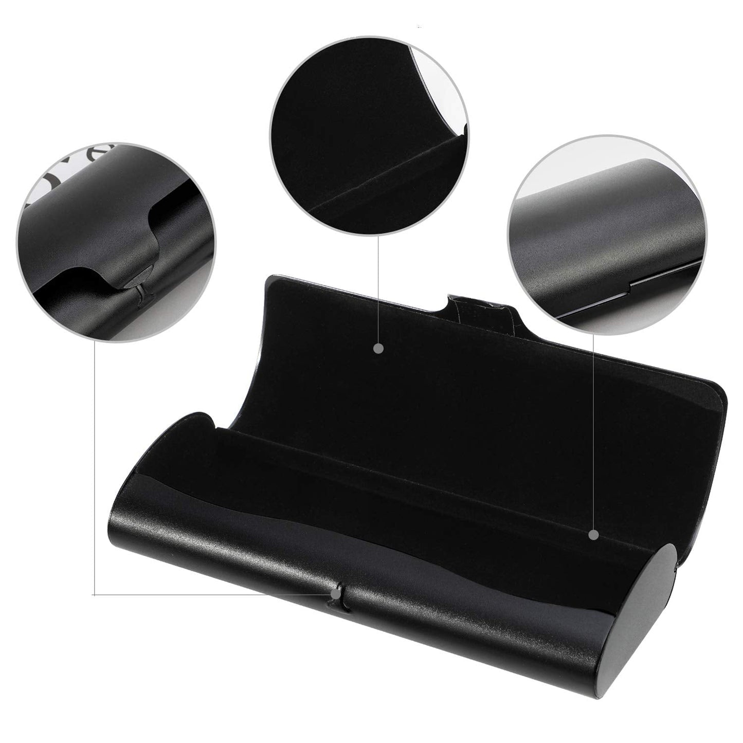 Hifot Aluminium Glasses Case, Slim Reading Glasses Case, Portable Travel Black Eyeglass Spectacles Protection Hard Shell Case