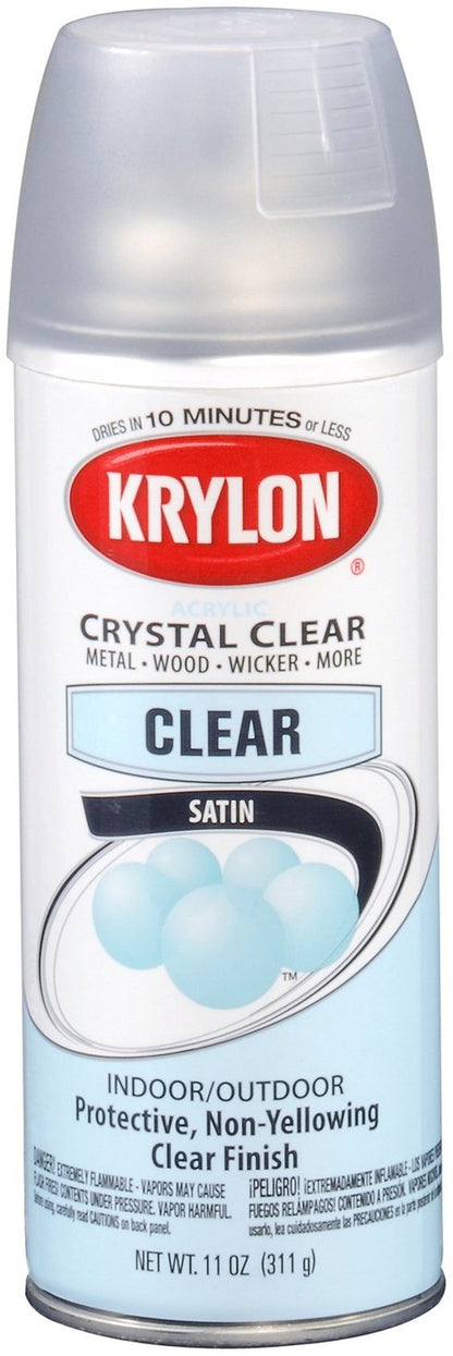 Krylon K05131307 ColorMaster Acrylic Crystal Clear, Satin, Clear, 11 oz.