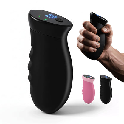 Hiyoga Digital Grip Strength Trainer, 0–440 lb Hand Gripper Strengthener with Real-Time Display (No Sound), 2 Modes: Test & Smart Vibration, Ergonomic Hand Grip & Forearm Strengthener, USB-C Rechargeable Hand Exerciser (Black)