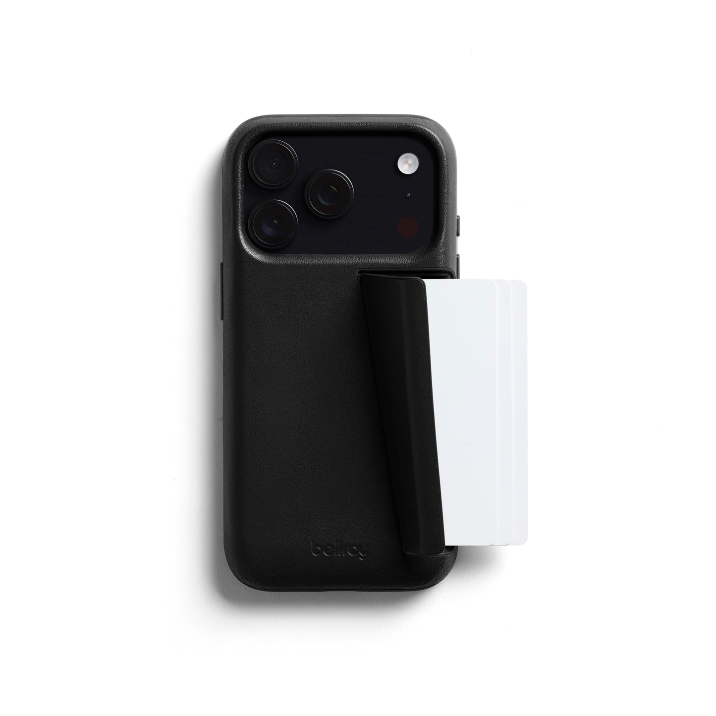 Bellroy Phone Case – 3 Card for iPhone 17 Pro (Leather iPhone case, Phone Wallet) - Black