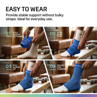Modvel Foot & Ankle Brace Socks for Sprained Ankle Compression Sleeve - Foot Support for Women & Men - Tendonitis & Arthritis Ankle Brace Sports Running, Torn Ligaments & Women Stabilizing Ankle Wrap