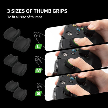 NiTHO FPS Controller Precision Kit for Xbox One, 1x Silicone Protective Cover Case, Set of 2 Mini-Stick Precision Rings, 3 Sizes Concave Thumb Grips Sets, 3 Textures Rubber Triggers Sets - Black