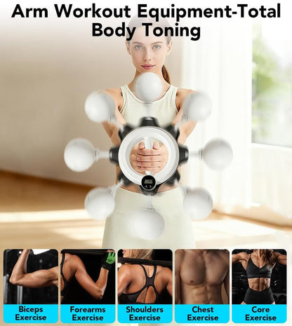 360° Infinity Arm Hoop, Arm Workout Equipment for Men and Women Flabby Arm Exerciser with Digital Tracker Shoulder Reliever Home Gym Workout Fitness Trainer for Chest and Upper Body Strength