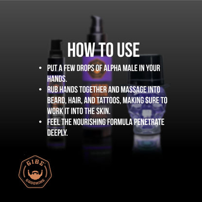 GIBS Beard, Hair & Tattoo Oil - Softens & Strengthens Beard Growth, Moisturizes Skin (4 Scents, 2 Sizes)