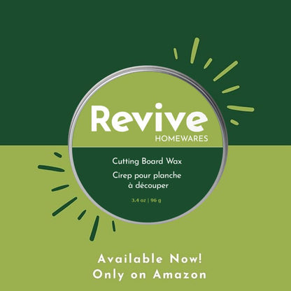 REVIVE Cutting Board Wax – Food Grade Beeswax Wood Conditioner – Butcher Block Wax, Board Butter & Cutting Board Oil Natural Blend with Canadian Beeswax and Coconut Oil 3.4 oz