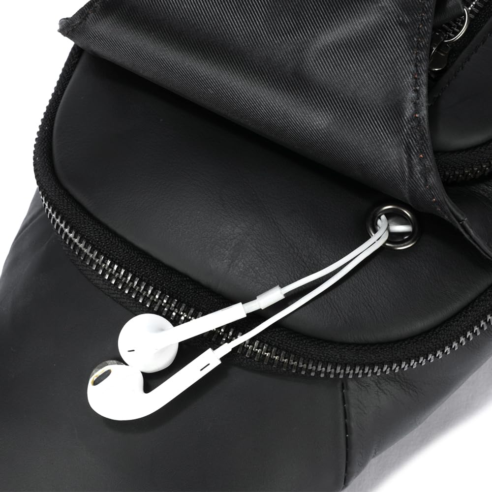 LEBULLBRO Sling Bag for Men Genuine Leather Chest Bag Crossbody Backpack Travel Hiking Outdoor Sports