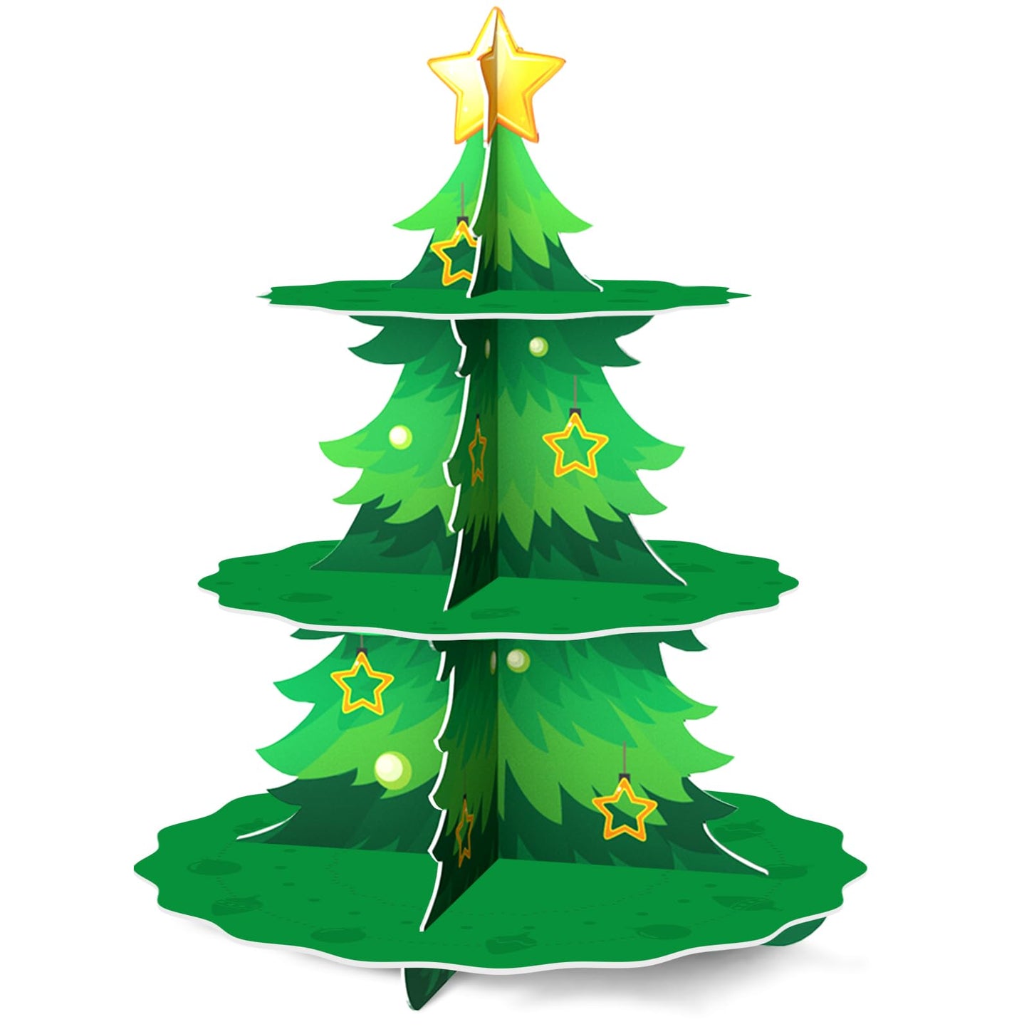 WEEPA Christmas Party Decorations Christmas Cake Stand 3 Tier Christmas Tree Cupcake Stand for Birthday Party Supplies