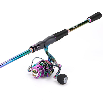 Sougayilang Spinning Fishing Rod Reel Combo, 6.9ft 2 Pieces Medium Heavy Pole with Bright Strong Smooth 2000 Reel for Freshwater