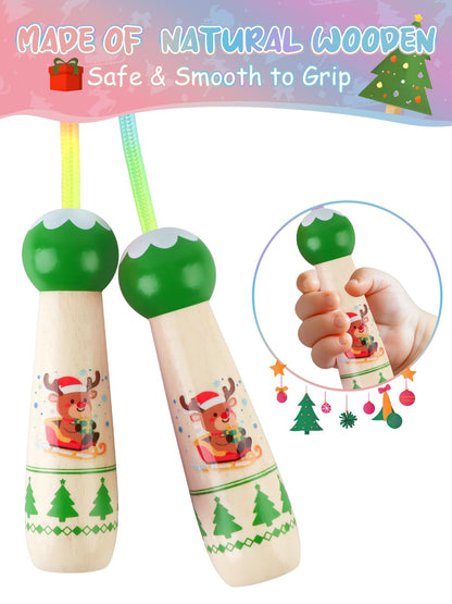 Jump Rope for Kids, Lorvain Adjustable Skipping Rope, Kids Jump Ropes with Wooden Handle for Girls Boys, Weighted Jumping Ropes for Fitness Workout Exercise Outdoor Fun Activity