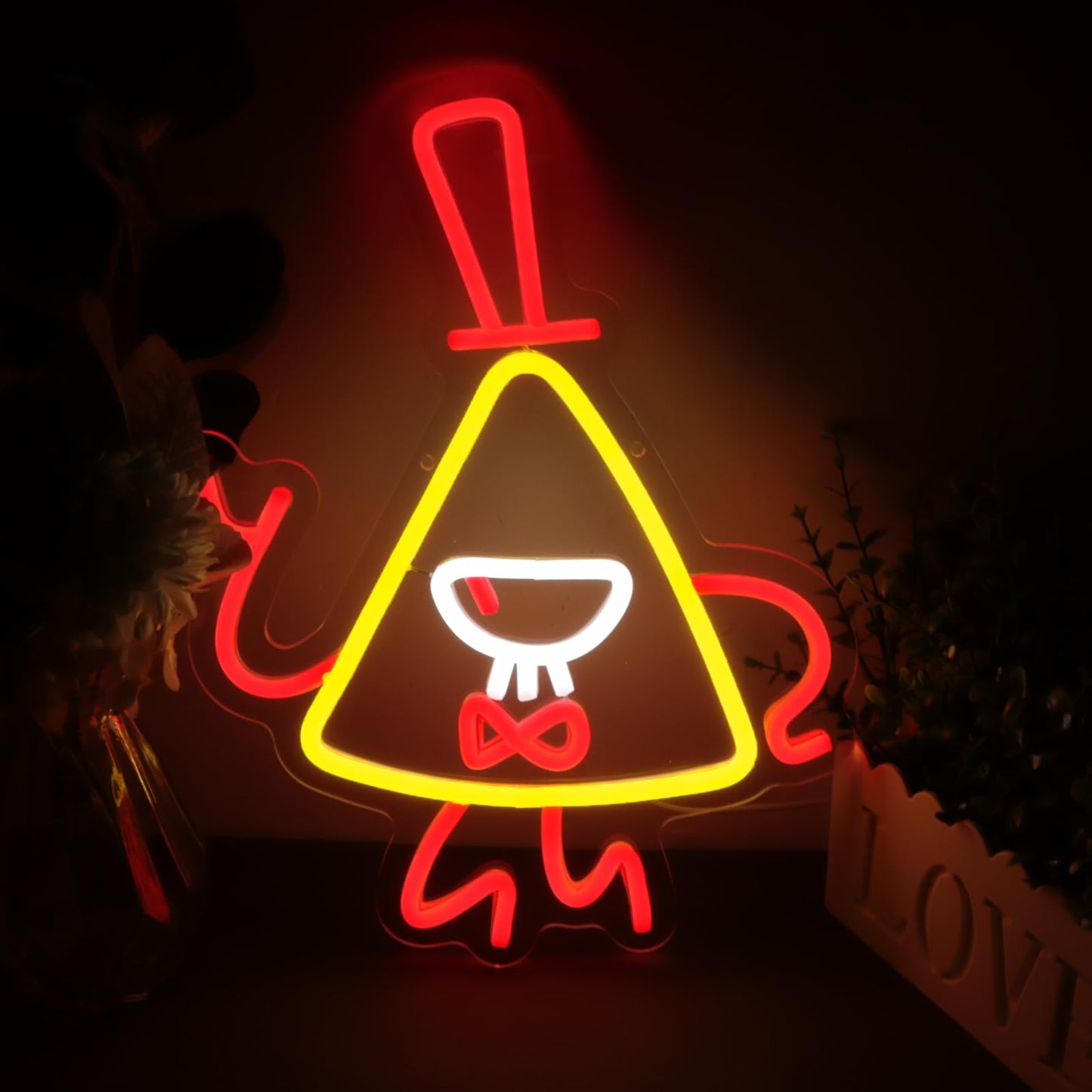 ASDGGBL Graivty Cartoon Triangle Neon for Wall Decor Dimmable neon Signs for Wall Decor Dimmable Cartoon TV Series Wall Art Living Room Decor