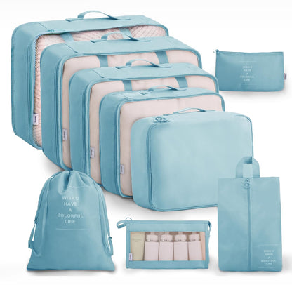 OEE 9 pcs Luggage Packing Organizers Packing Cubes Set for Travel