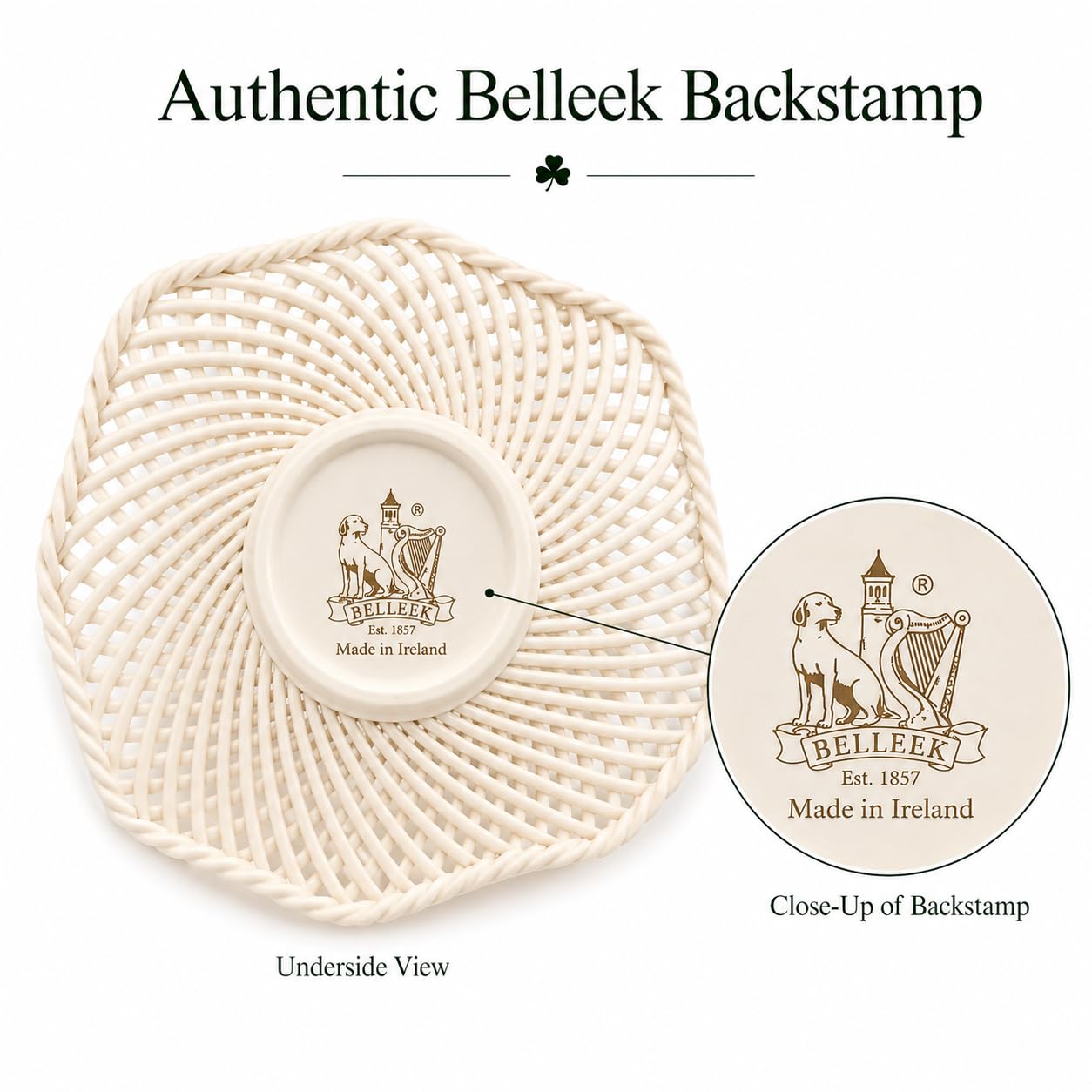 Belleek Classic Wild Irish Hedgerow Winter Basket - Boho Room Decor, Decorative Storage Baskets, Adorned with Pinecones, Holly, and Christmas Rose, 7”D x 1.5”H