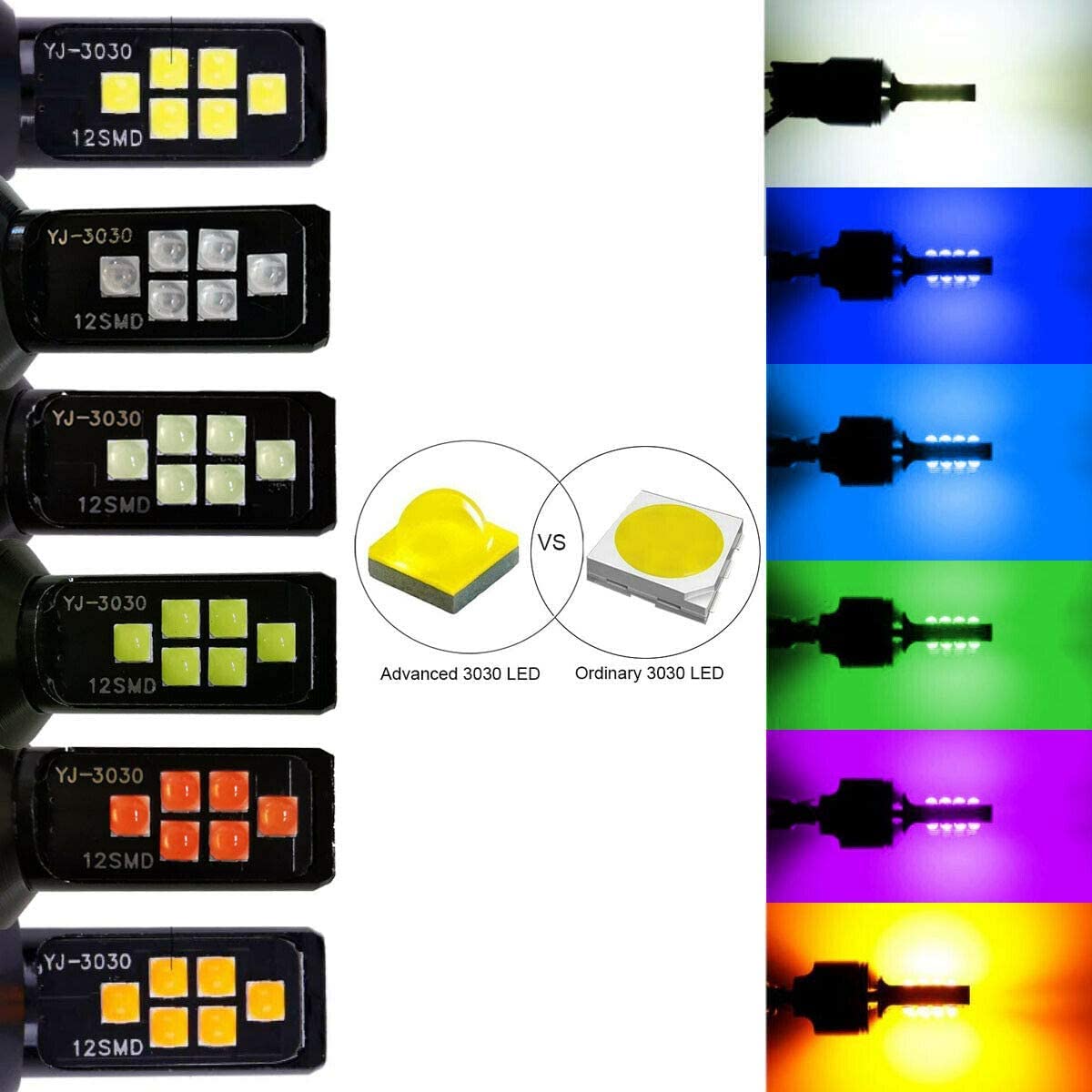 SOCAL-LED LIGHTING Green LED Turn Signal Bulb 7443 (T20) Plastic SMD Bright - Pack of 2