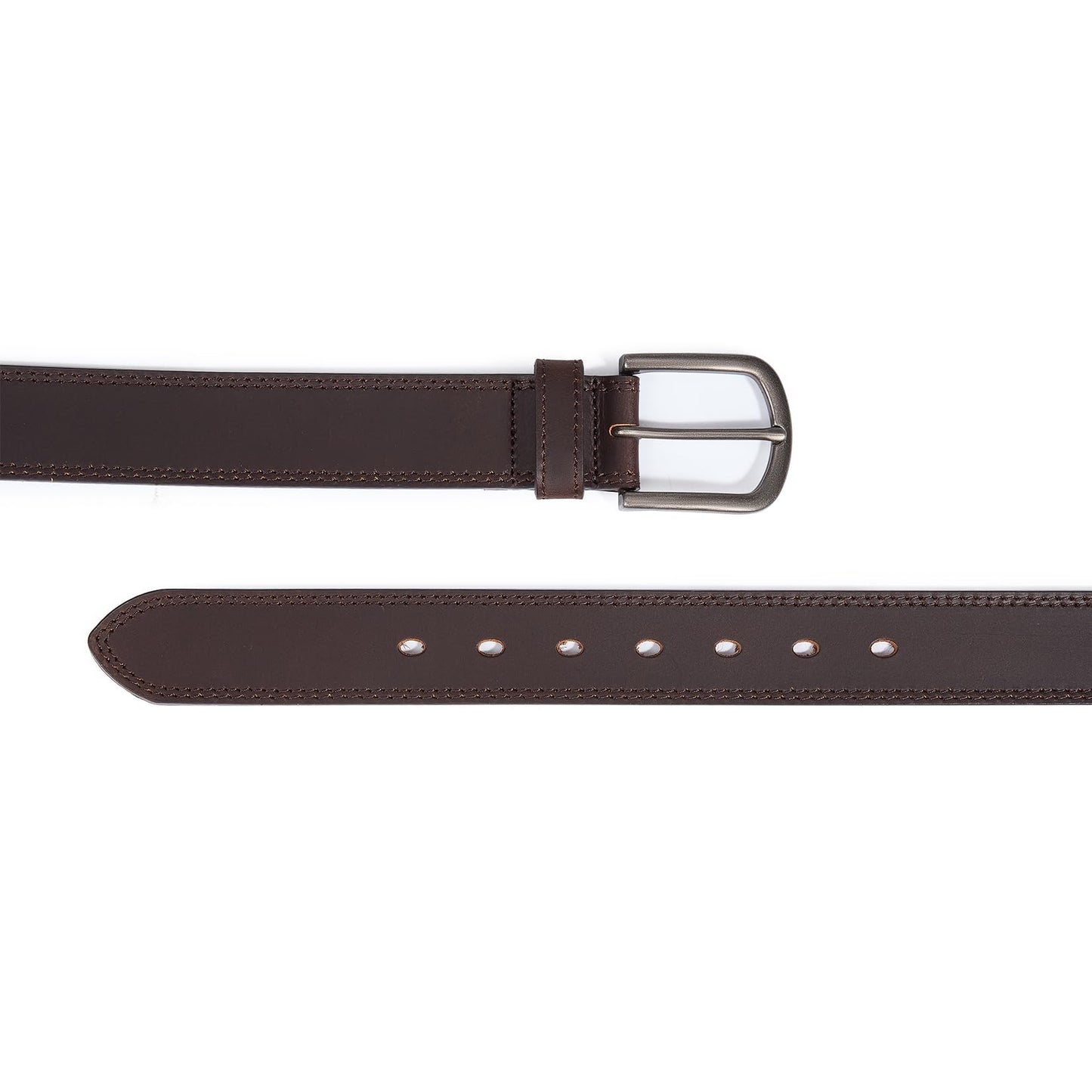 DENGFENGZHE Men's Full Grain Leather Belt for Everyday Casual Jeans, 1.5" Handmade Men Leather Belts with Gift Box (Brown, 36(Fits Waist 34"-35"))