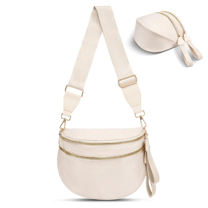 Checkered Crossbody Bag,Nylon Bum Bags for Women Crossbody,Spacious Sling Bag Purse Fanny Packs with Shoulder Strap
