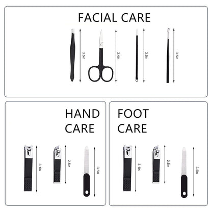 Manicure Set Nail Clipper Set Men Women Nail Clippers Toenail Fingernail Cutters Personal Care Tools Manicure Pedicure Tools with Travel Case Grooming Kit Present for Men Women Family Friends