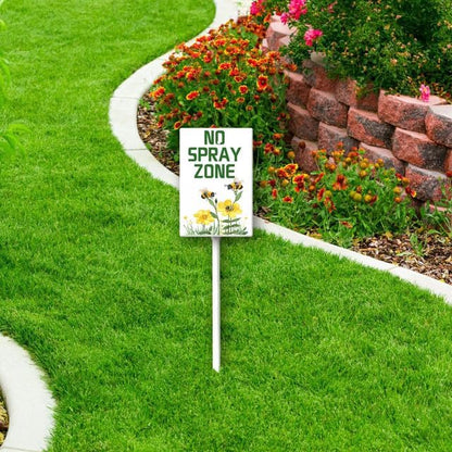 Uptell No Spray Zone Yard Signs with Stakes Aluminum Sign for House/Front Door and Business Outdoor Decoration 7x8.8 Inch
