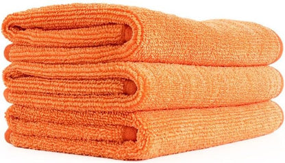 Premium FTW Microfiber Cleaning Towels - Streak-Free & Scratchless | 16" x 16", Orange, 3-Pack