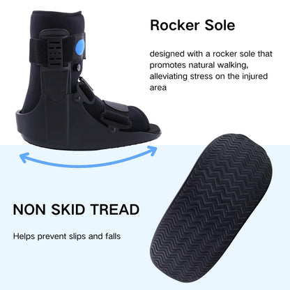 Mathgetin Air Walker Boot Medical Short Fracture Boot for Sprained Ankle and Achilles Tendonitis Inflatable Orthopedic Walking Boot for Broken Foot Fracture Recovery