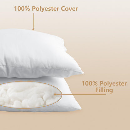 Luxury Throw Pillow Inserts, Pack of 6, 18 x 18 inches Hypoallergenic Ultra Soft White Polyester Microfiber Durable Couch Cushion Fillers