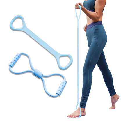 Guyakysk 2 Pack Figure 8 Resistance Bands for Women Men Working Out, Exercise Bands with Handles, Upper Body Workout Equipment for Beginner Arm Back Stretching, Shoulder Rehab, Pilates, Blue