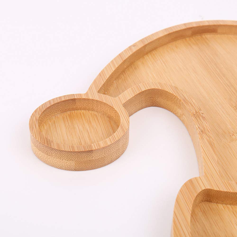 KEPATO Christmas Dishes Wooden Serving Tray,Christmas Santa Hat Shape Sushi Plate Tray for Restaurant and Home