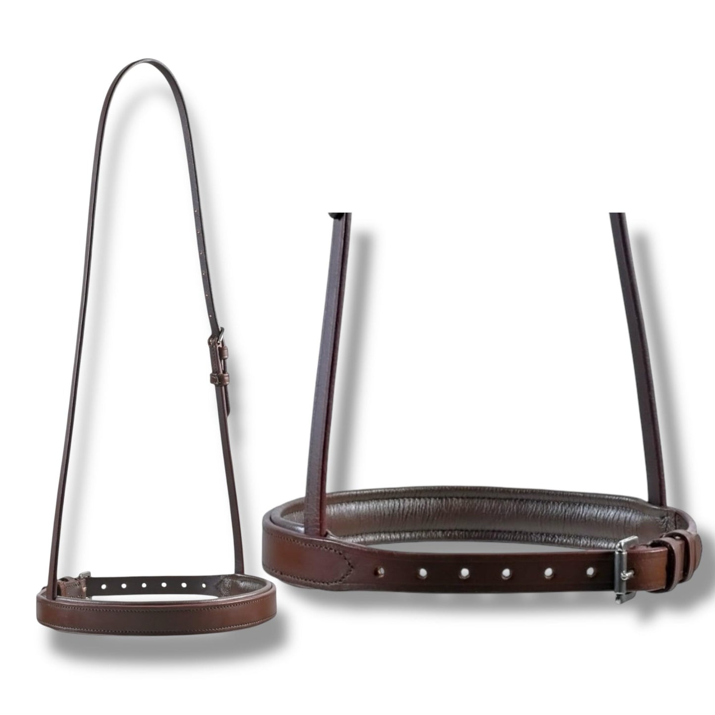 SIE Elite Leather Cavesson Noseband (Sepia Brown, Full)