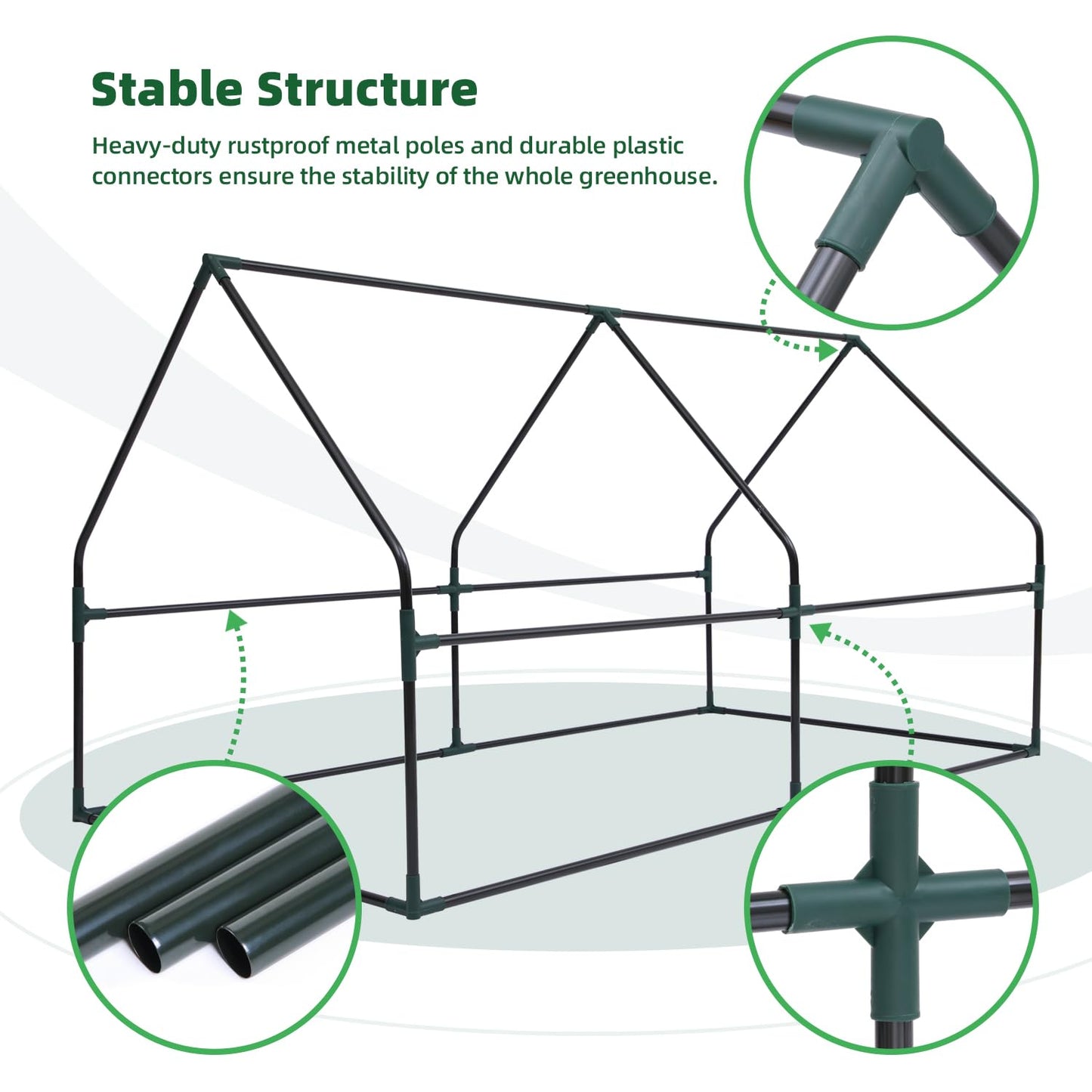 Ohuhu Portable Mini Greenhouse, 71"x36"x36" Greenhouses for Outdoors with Dual Large Zipper Doors & Ground Stakes, Waterproof & UV Protected Plastic Green House for Outside Garden Patio Backyard