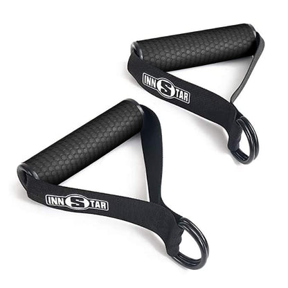 INNSTAR Cable Handles Gym Equipment, Heavy Exercise Handles with Solid ABS Core Grips, D Handle Cable Attachment, Cable Machine Handles, Gym Handles for Cables (Set of 2)