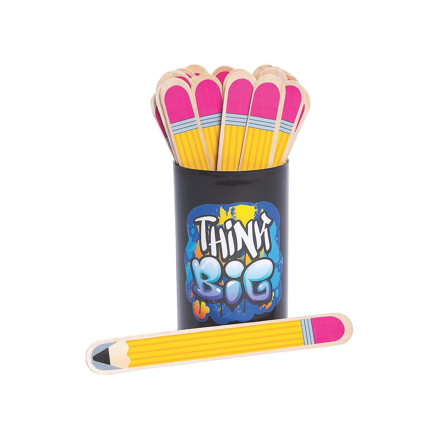 Fun Express Pencil Flip Name Sticks - 36 Pieces Classroom Essentials for Teachers | Student Name Calling Sticks for Classroom Management Tools | Elementary Middle School Must Haves Teaching Supplies