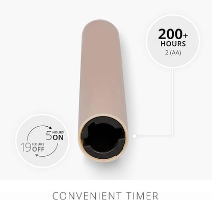 Luminara Flameless Candle Taper (1" x 9.5") Melted Top Real Wax Unscented Remote Ready Timer (Dusky Rose)