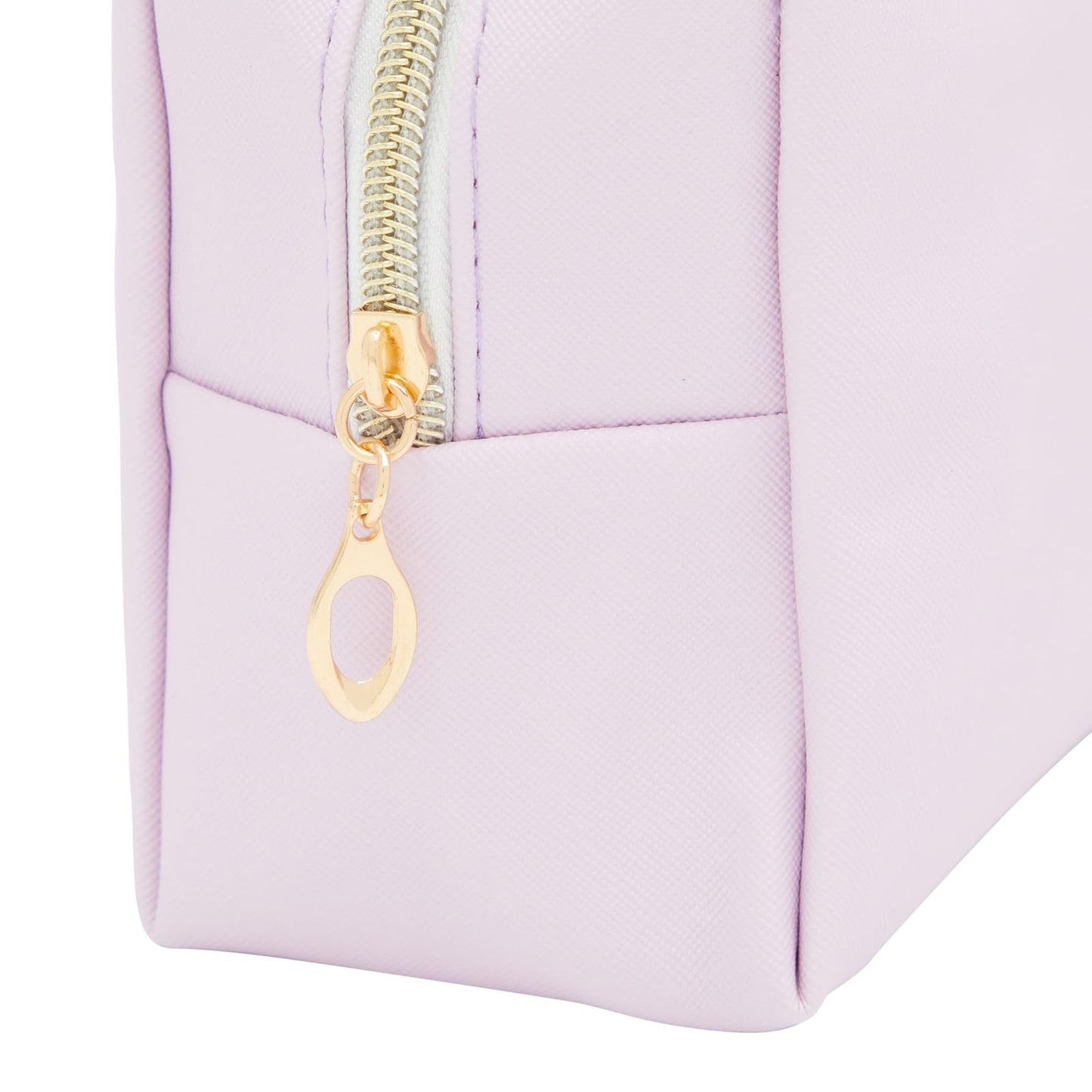 Glamlily 3 Pack Faux Leather Makeup Bag with Zipper, Travel Cosmetic Pouches (3 Pastel Colors)