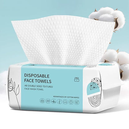 Face Towels, Disposable Face Towel 100 Count, Makeup Remover Dry Wipes