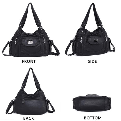 Angel Kiss Purses for Women, Large Shoulder Bag Hobo Tote Purse Mutipocket Faux Leather Satchel Hobo Purse