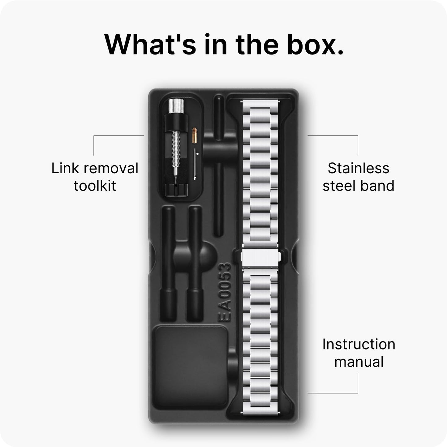 Fullmosa Stainless Steel Watch Band 16mm 18mm 19mm 20mm 22mm 24mm, Quick Release Metal Replacement Strap with Removable Links, Includes Spring Bars & Link Removal Tool for Men Women (22mm, Silver)