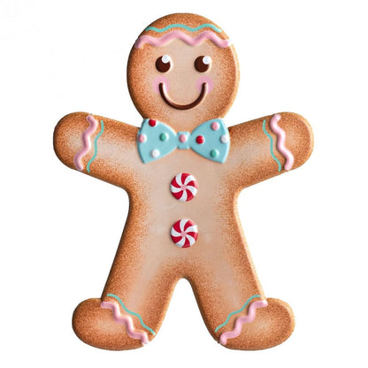 Craig Bachman 13" Gingerbread Metal Sign for Wreath Accents, Door/Wall Hangers, Crafts or Decorations (1, Boy - Pastel Pink, Blue)