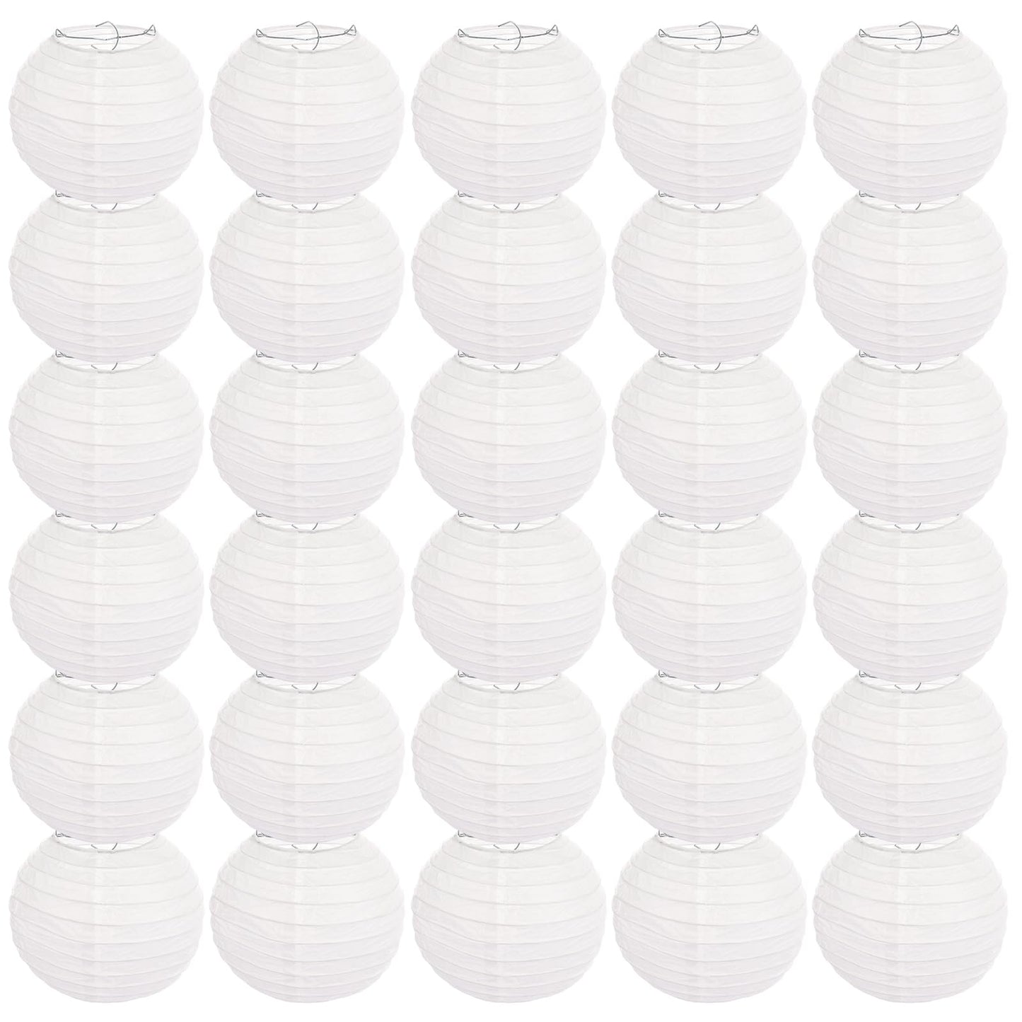 LOLYSIC 30 Pack 12 Inch Paper Lanterns Decorative, White Chinese Lanterns, Hanging Round Paper Lanterns Lamp for Birthday, Wedding, Christmas, Bridal, Home Decor, Party Decoration Chiness Style