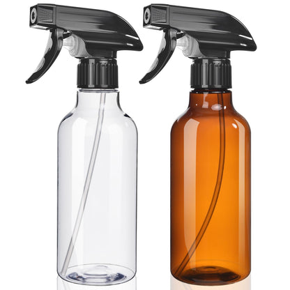 Spray Bottles 2-Pack, 10 Oz, Mist & Stream, Heavy Duty Spraying Empty Water Sprayer Bottle, BPA Free Plastic Refillable Containers for Cleaning Solutions, Plants, Hair, Essential Oils (Clear)