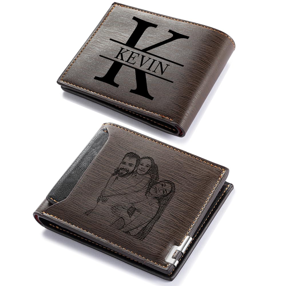 Bijouweled Personalized Mens Wallets - Custom Photo Wallets for Men - Fathers Day, Christmas, Birthday Gifts for Him